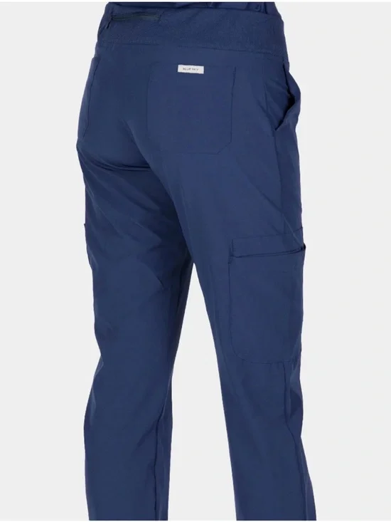 Blue Sky Navy Blue Peyton 7-Pocket Straight-Leg Cargo Scrub Pants - Picture 2 of 7